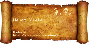 Hencz Vivien névjegykártya